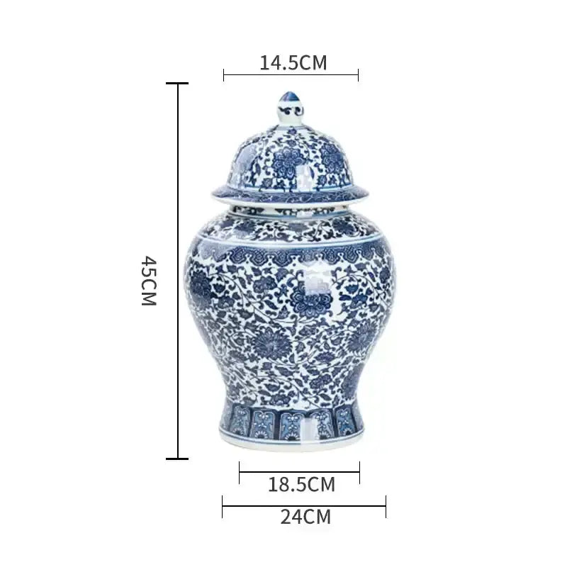 Blue and white porcelain dragon ginger jar dining room storage pot