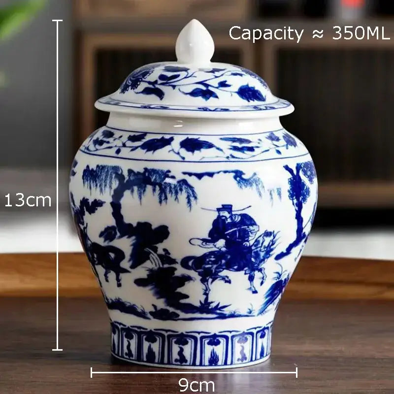 Blue and white porcelain general jar tea canister dining room decor