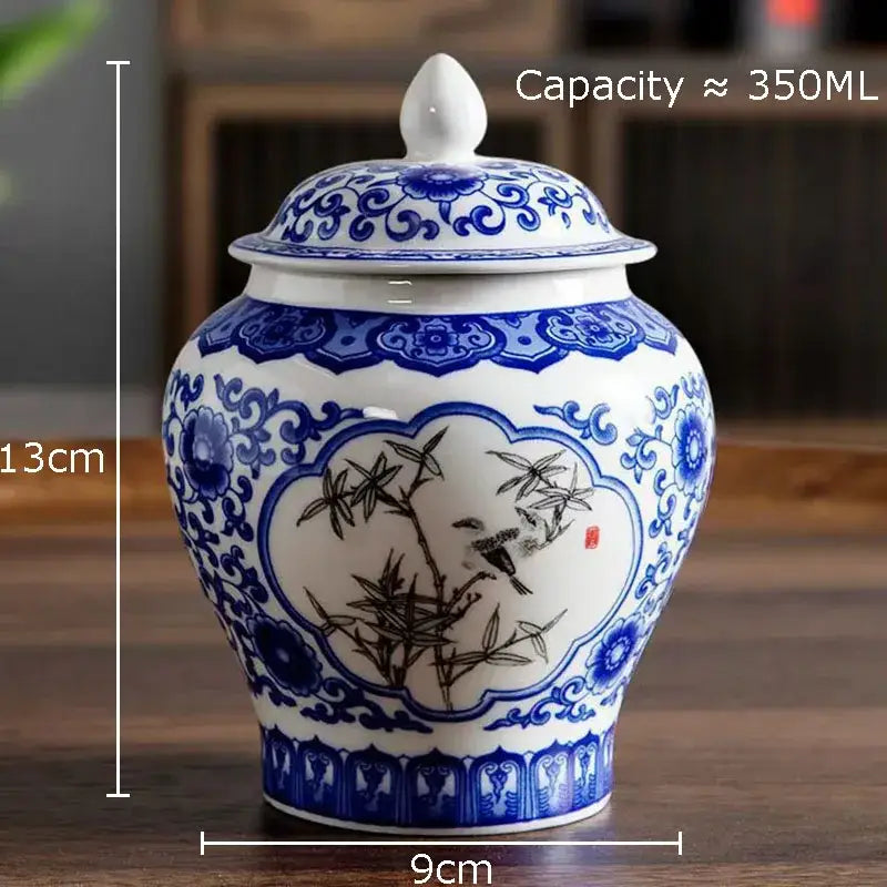 Blue and white porcelain general jar tea canister dining room decor
