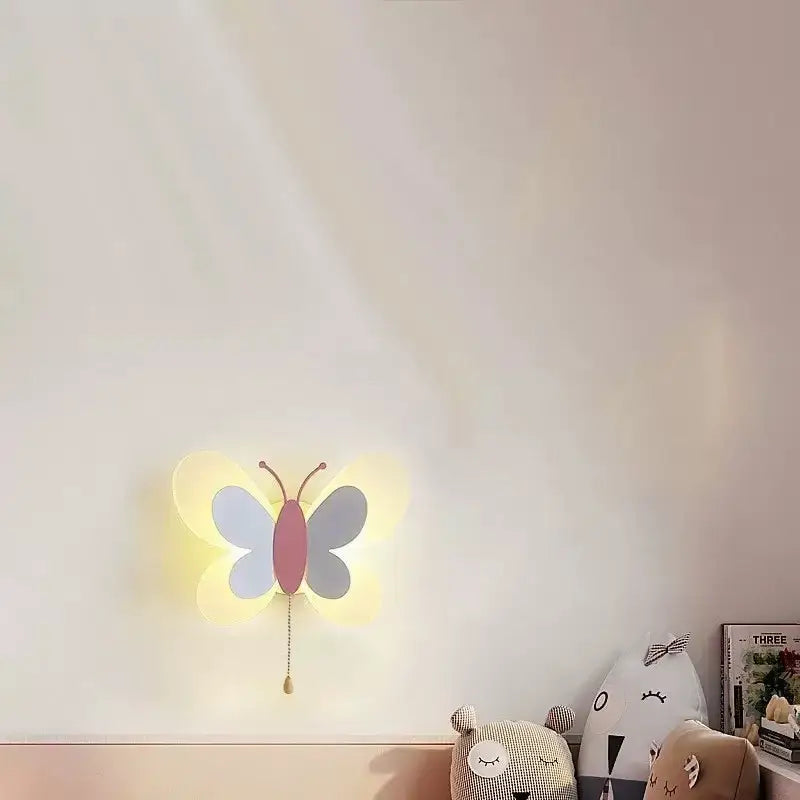 Blue butterfly girl cartoon children room lamp for bedroom