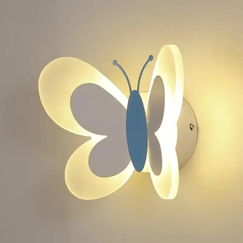 Blue butterfly girl cartoon children room lamp for bedroom