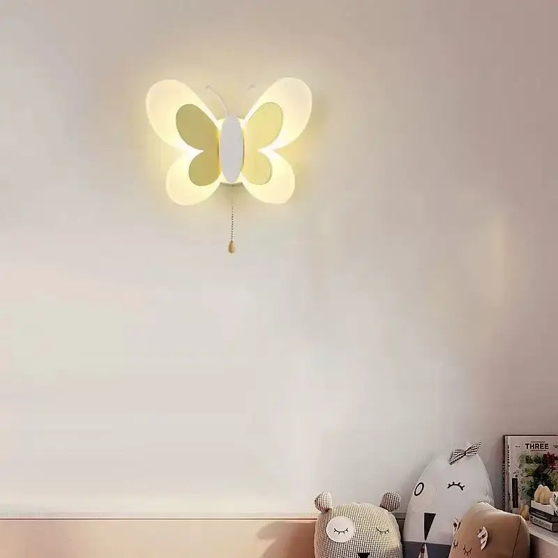 Blue butterfly girl cartoon children room lamp for bedroom