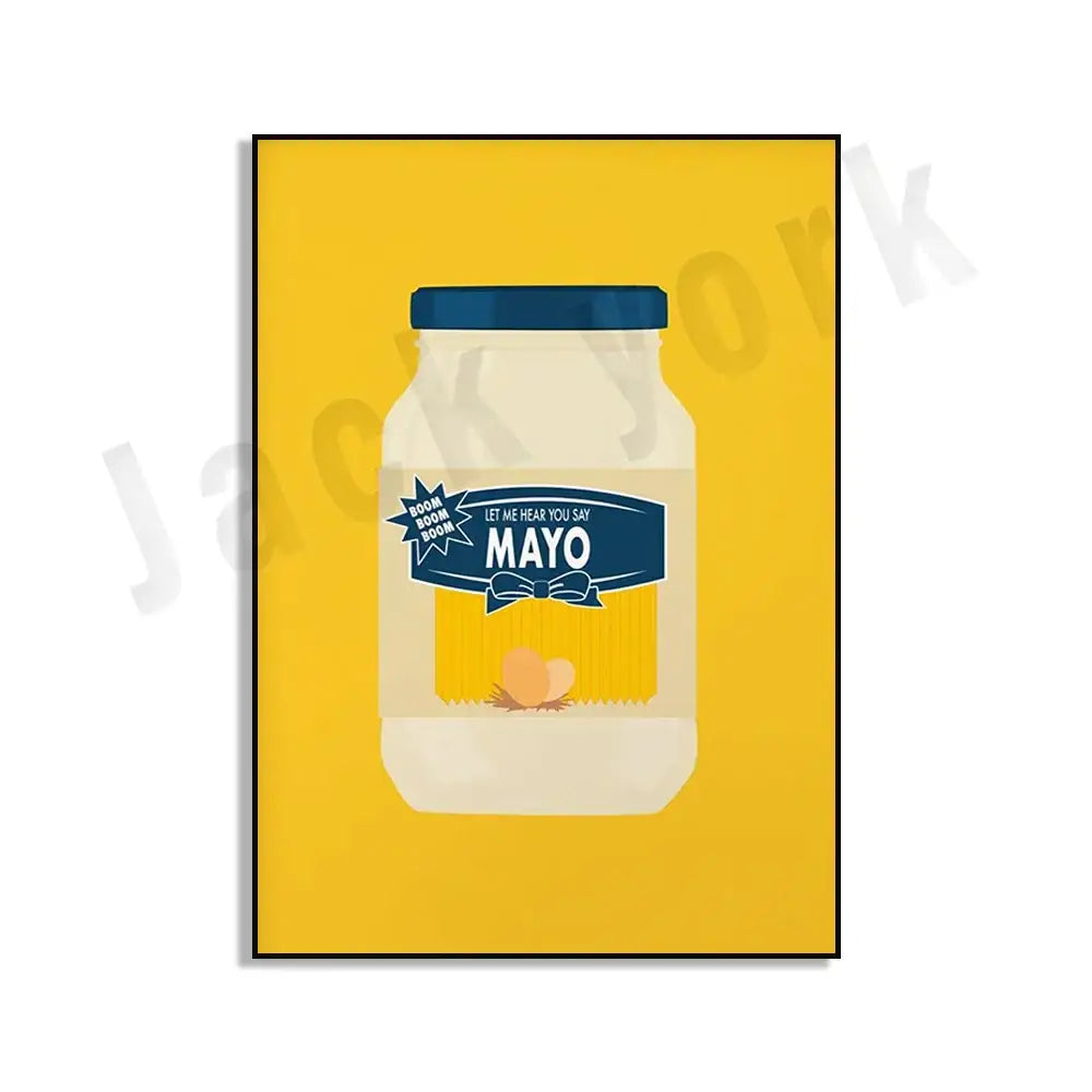 Blue cool beans pesto pasta framed kitchen wall art set of 6