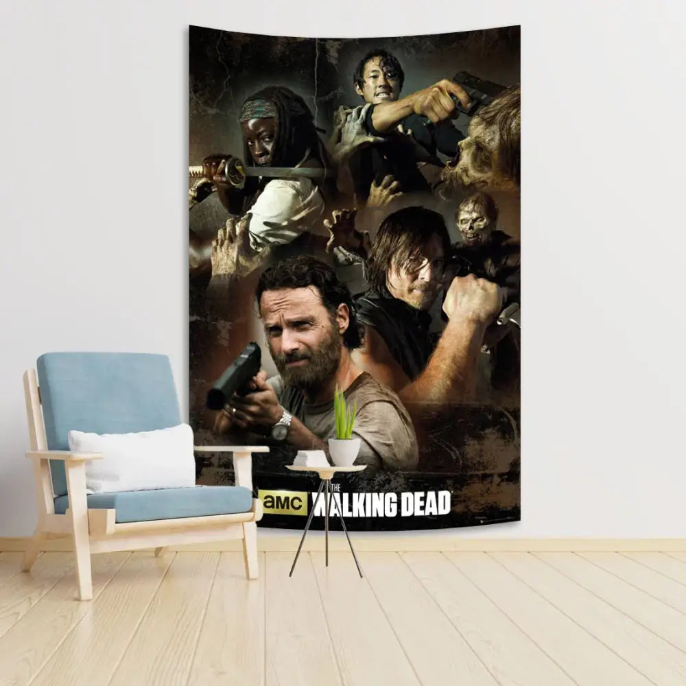 Blue decorbites daryl dixon tapestry bedroom wall art