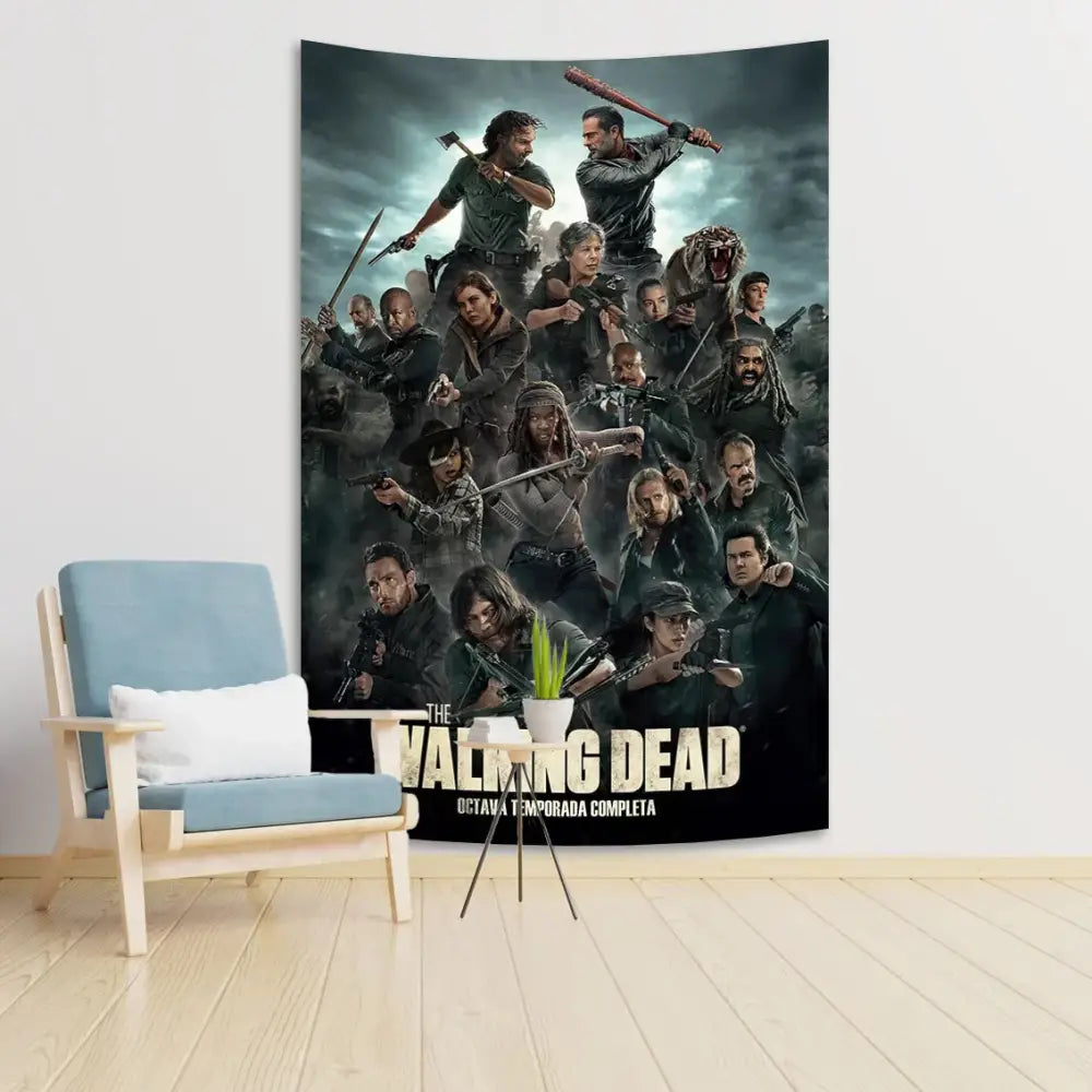 Blue decorbites daryl dixon tapestry bedroom wall art