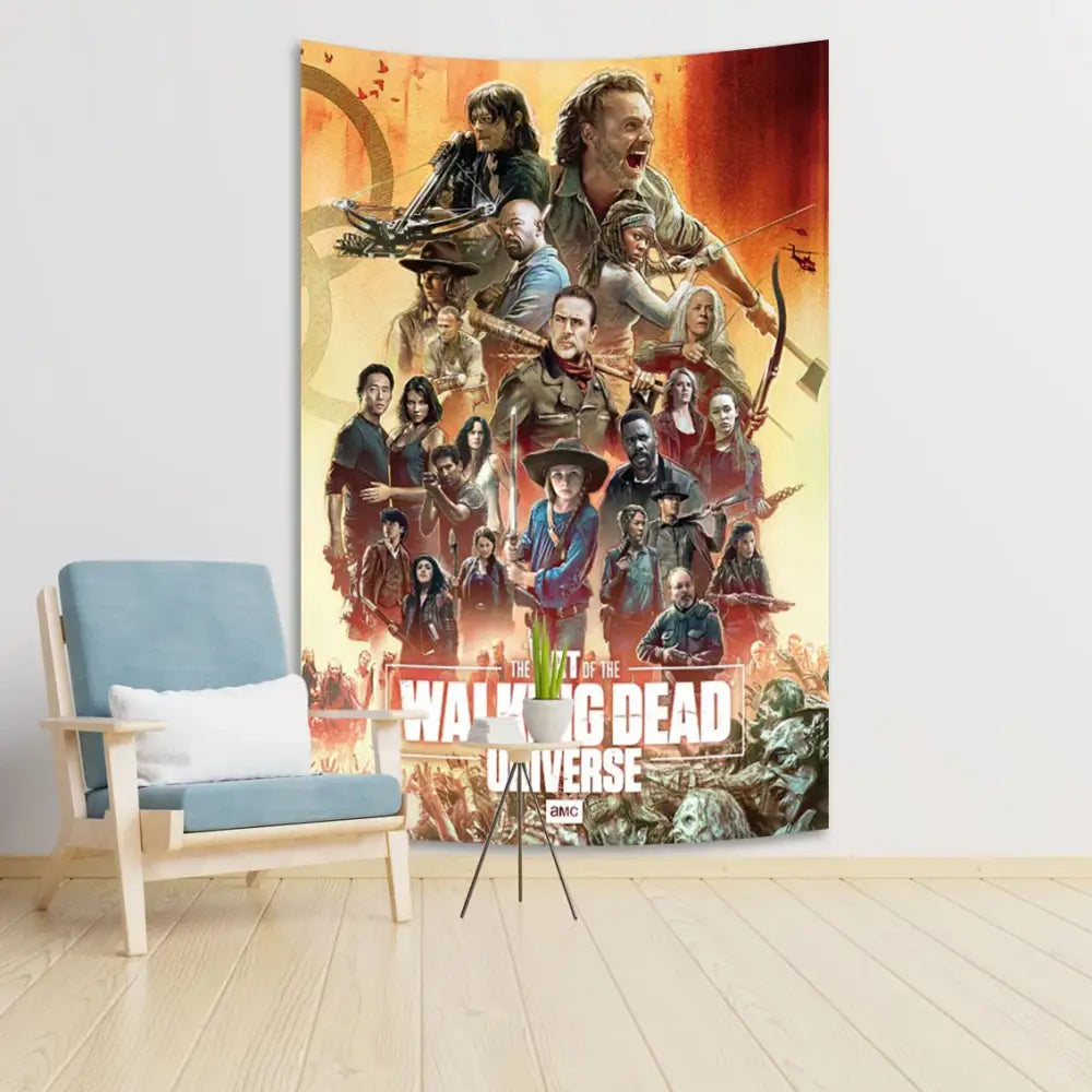 Blue decorbites daryl dixon tapestry bedroom wall art