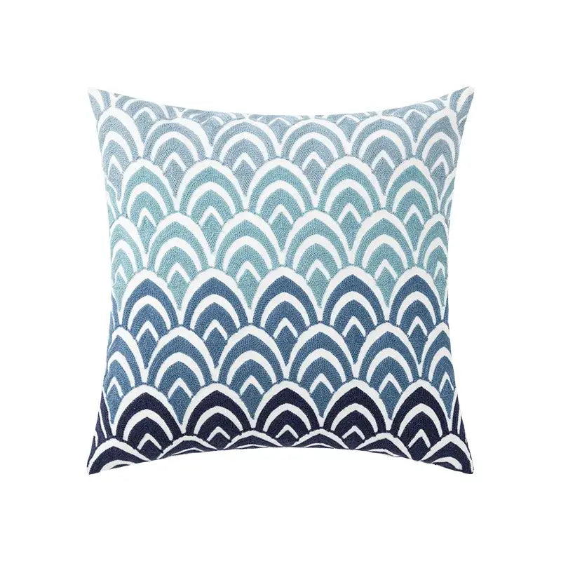 Blue floral geometric cushion cover set of 5 living room pillows