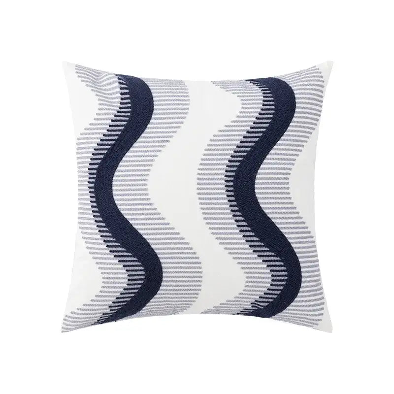 Blue floral geometric cushion cover set of 5 living room pillows