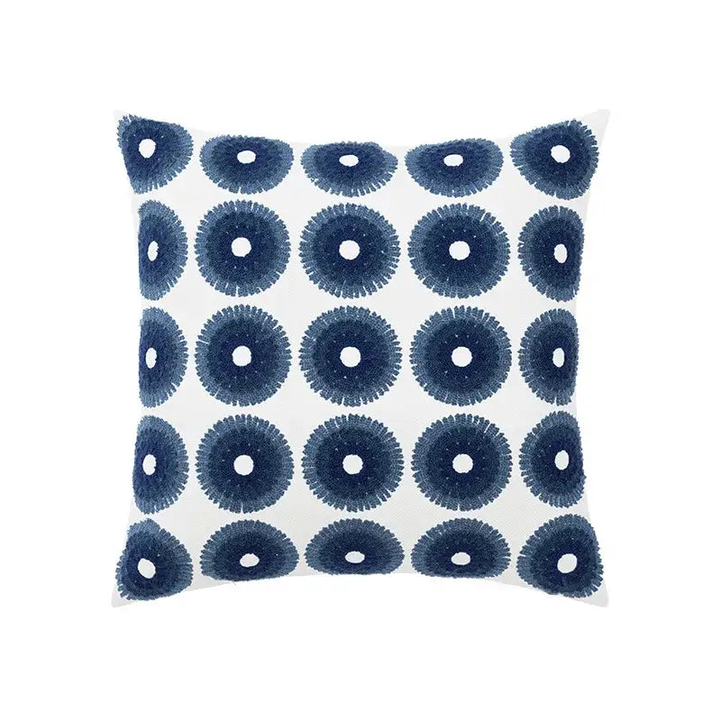 Blue floral geometric cushion cover set of 5 living room pillows