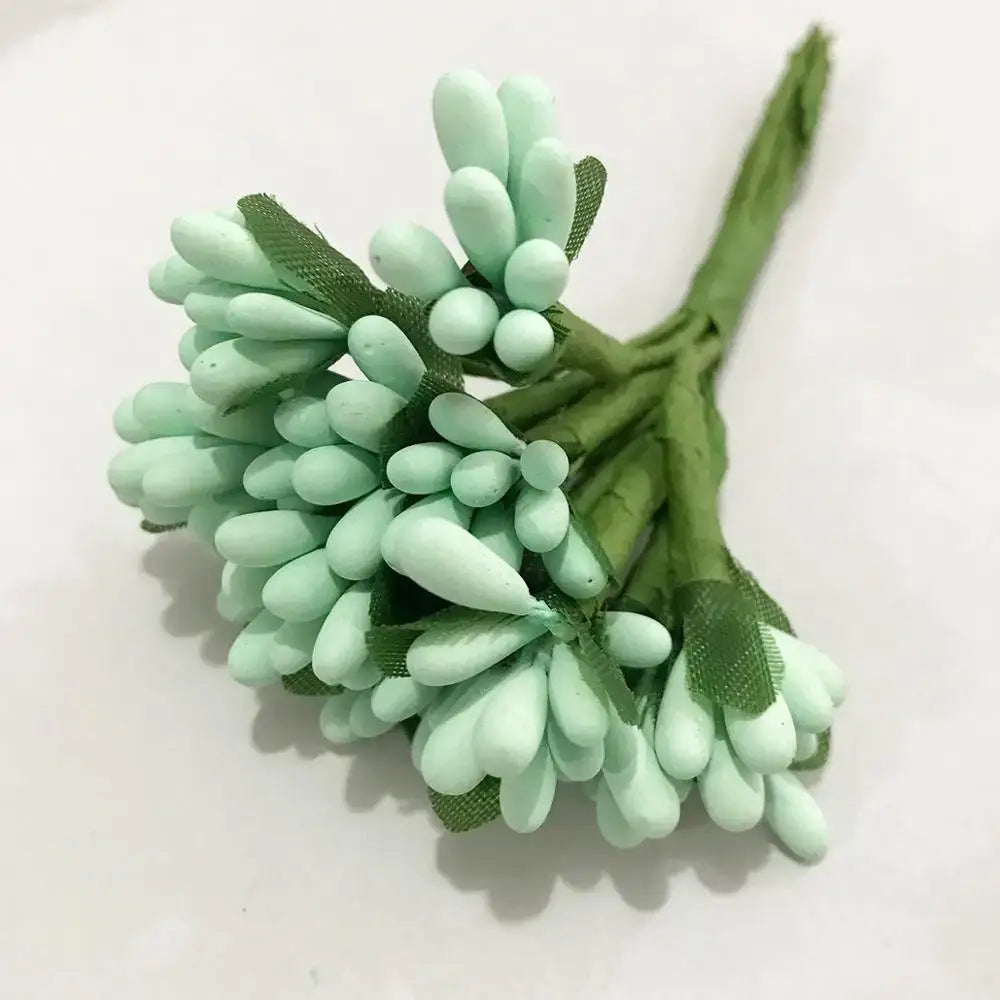 Blue flower cherry stamen berries bundle for living room decor