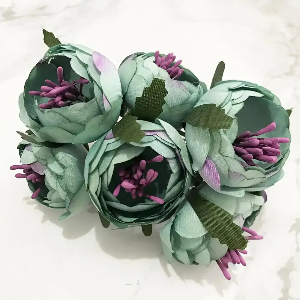 Blue flower cherry stamen berries bundle for living room decor