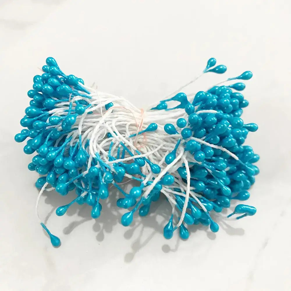 Blue flower cherry stamen berries bundle for living room decor