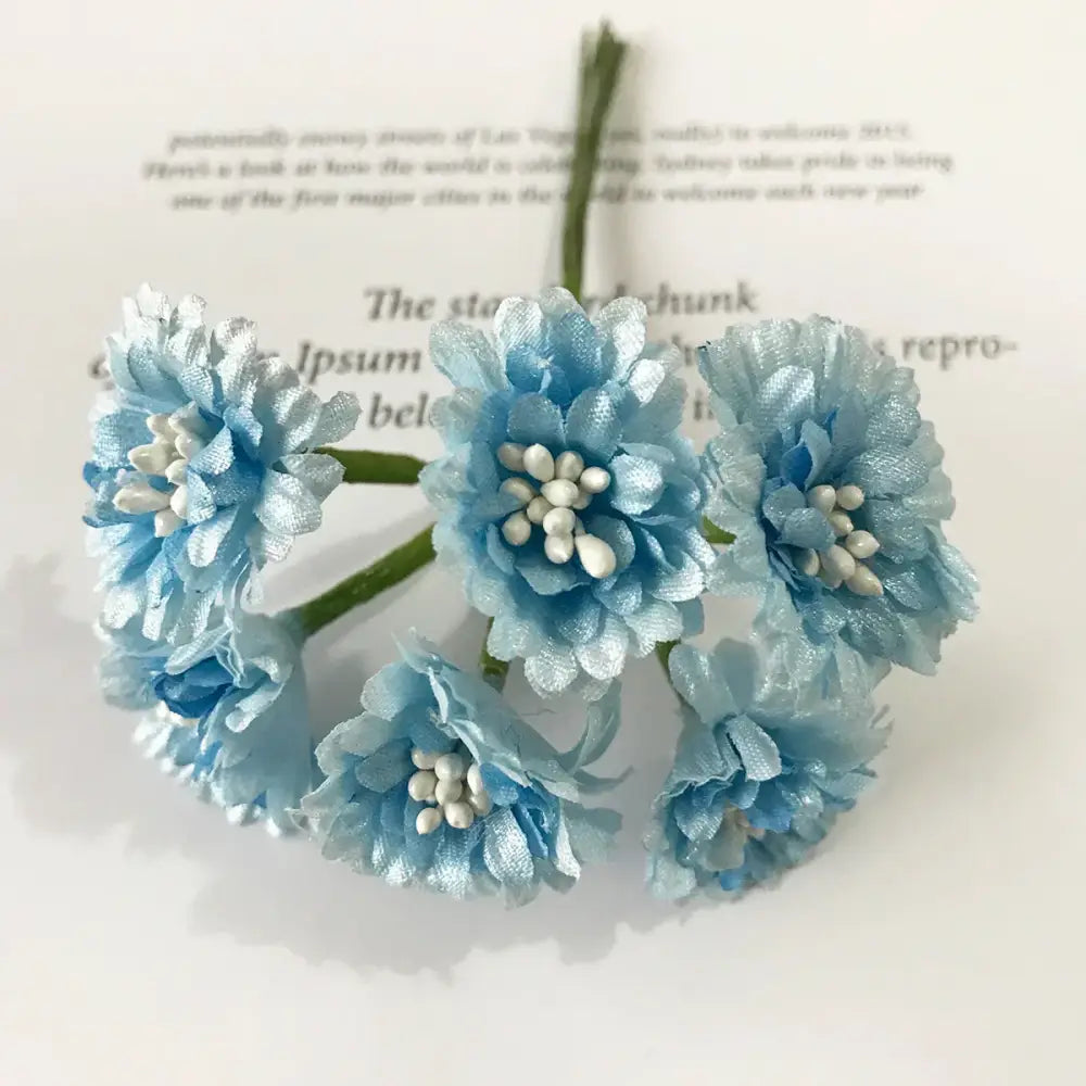 Blue flower cherry stamen berries bundle for living room decor