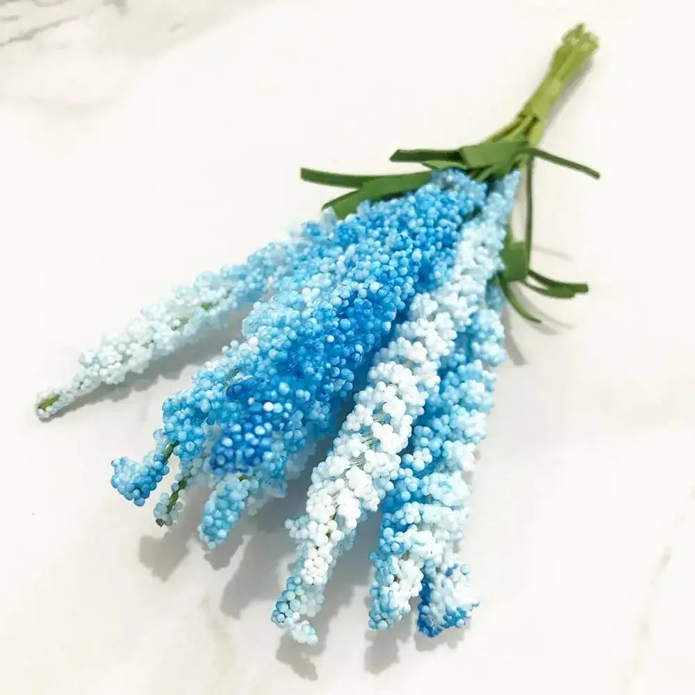 Blue flower cherry stamen berries bundle for living room decor