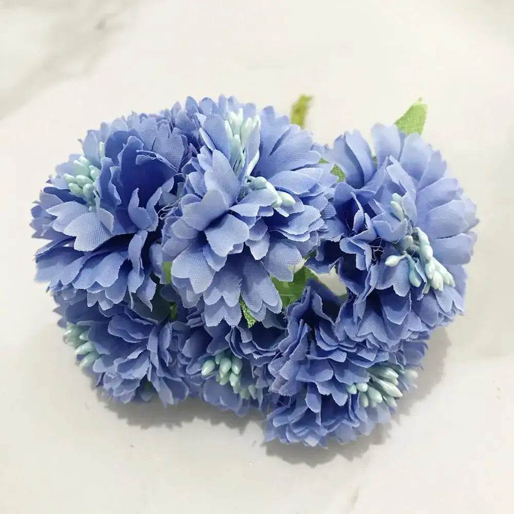 Blue flower cherry stamen berries bundle for living room decor