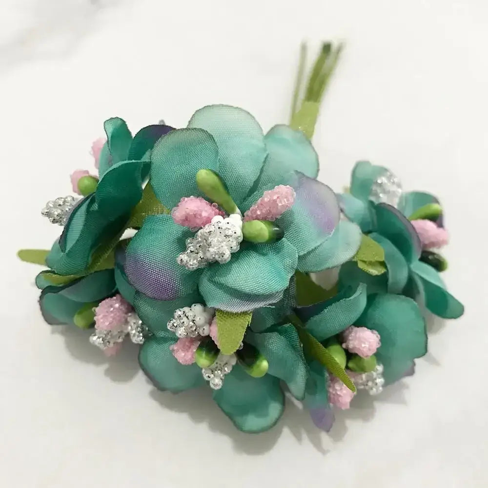 Blue flower stamen berries bundle for kitchen cake decor
