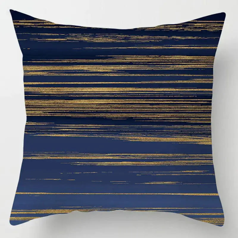 Blue geometric marble throw pillows for living room decor