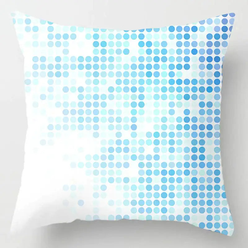 Blue geometric marble throw pillows for living room decor
