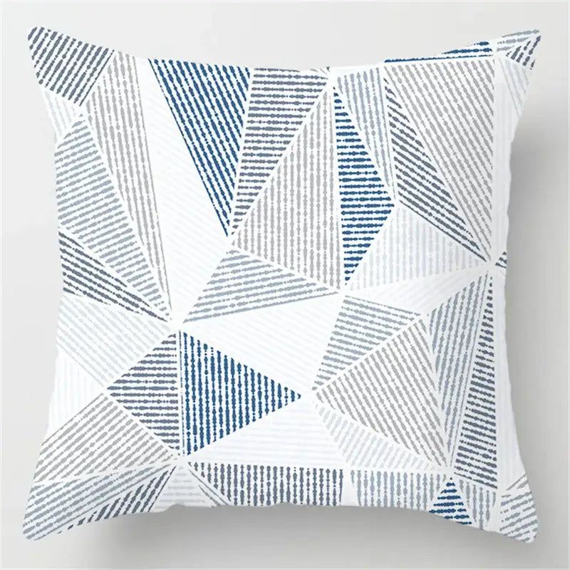 Blue geometric marble throw pillows for living room decor