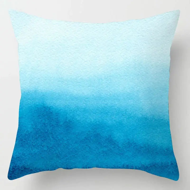 Blue geometric marble throw pillows for living room decor