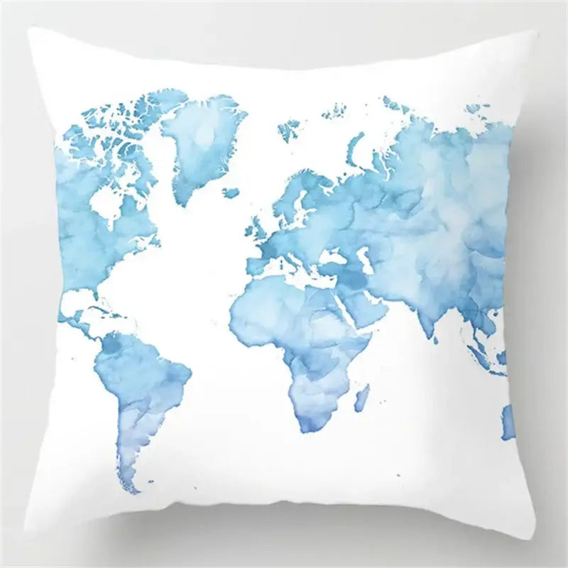 Blue geometric marble throw pillows for living room decor