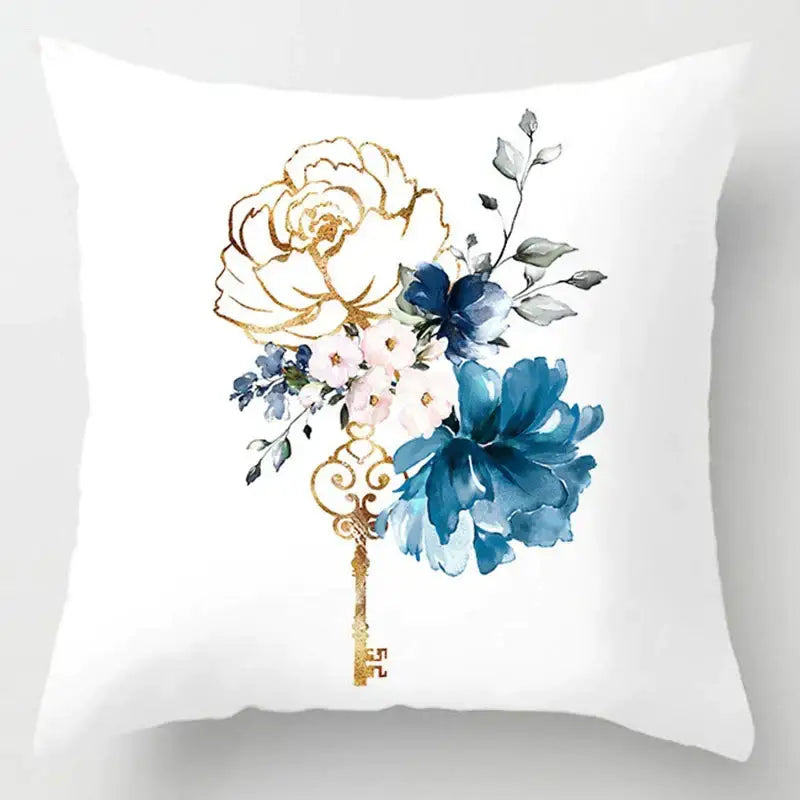Blue geometric marble throw pillows for living room decor