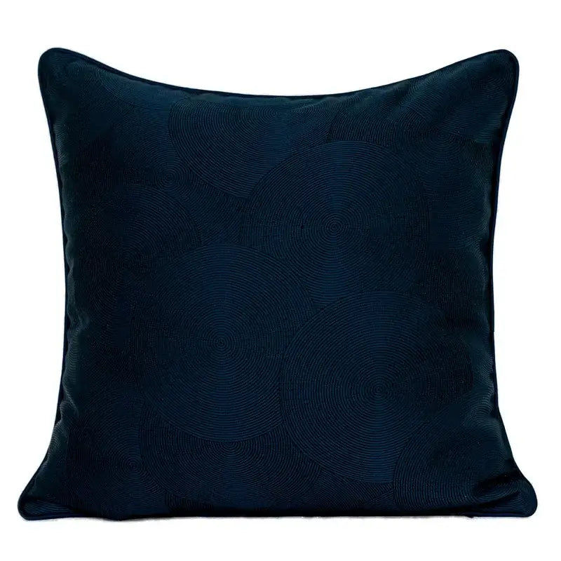 Blue geometry jacquard pillow cover living room textured throw