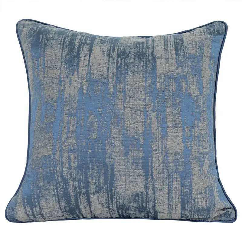 Blue geometry jacquard pillow cover living room textured throw