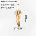 Blue & gold crystal pendant chandelier stairwell cascading glass light