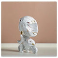 Blue & gold marble motorcycle helmet watch display living room decor