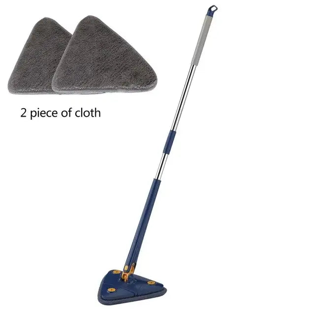 Blue & gray rotating telescopic triangle floor mop kitchen squeegee