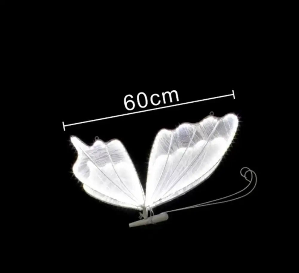 Blue lace led butterflies wedding decor for bedroom glowing wings