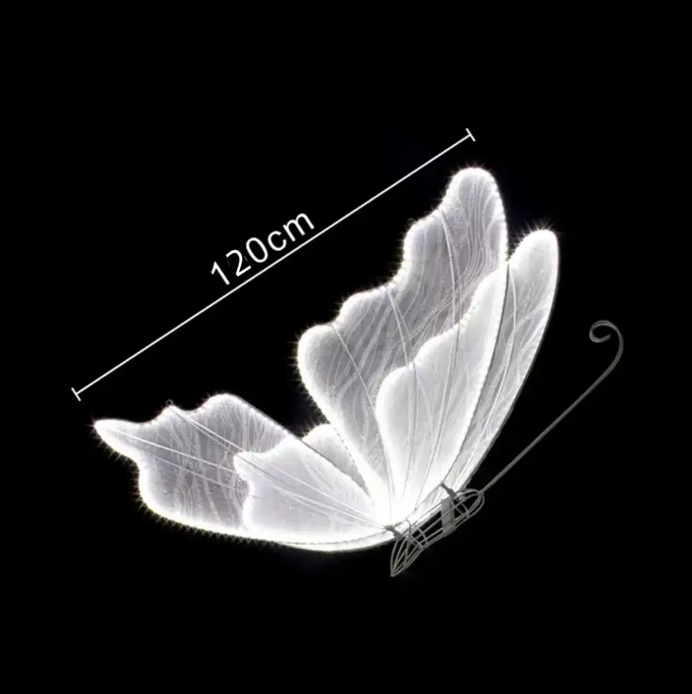 Blue lace led butterflies wedding decor for bedroom glowing wings