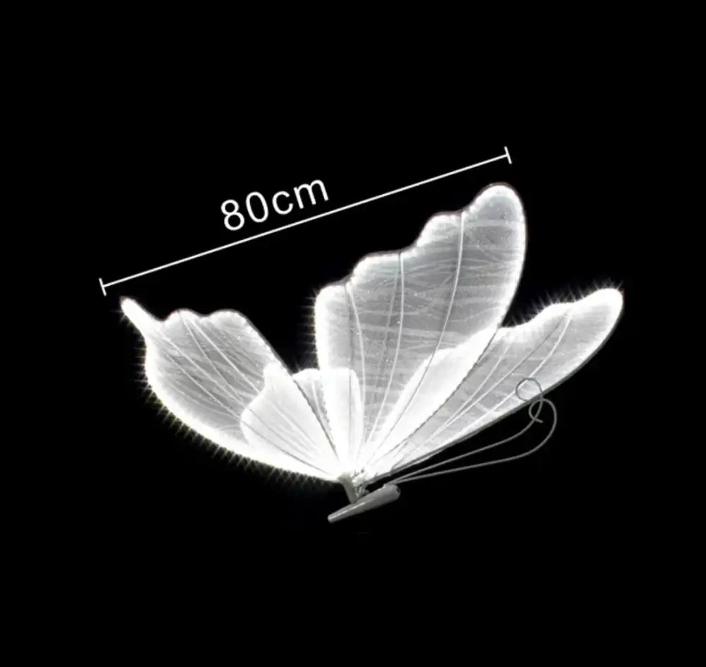 Blue lace led butterflies wedding decor for bedroom glowing wings