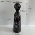 Blue marbled leopard print glass vase with lid living room decor