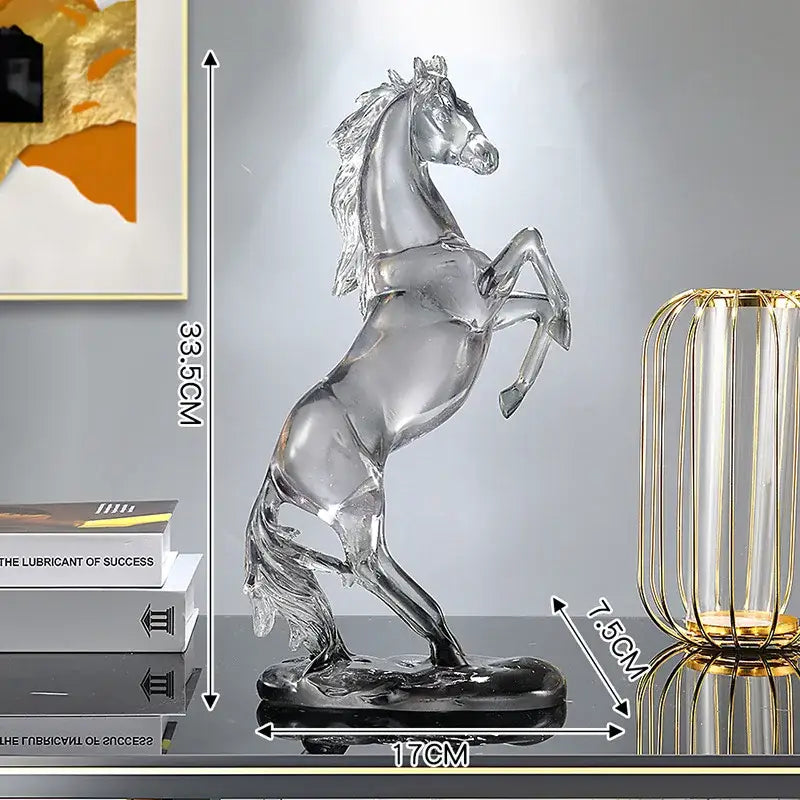 Blue & purple horse resin ornament – living room glass sculpture