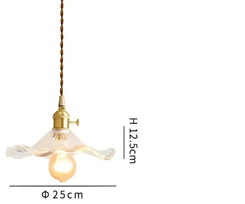 Blue translucent glass pendant lights with brass fixture bedroom