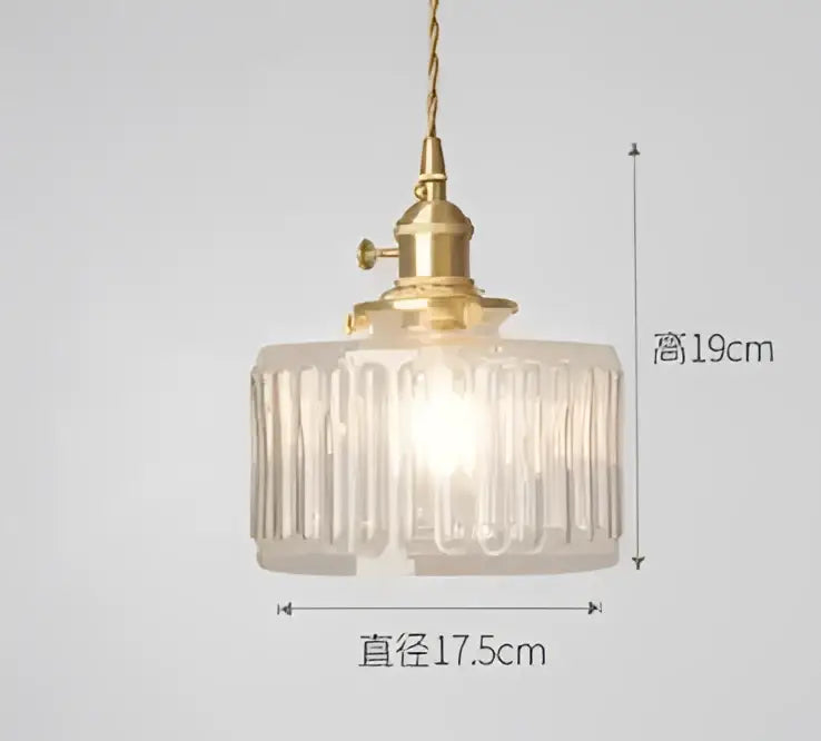 Blue translucent glass pendant lights with brass fixture bedroom