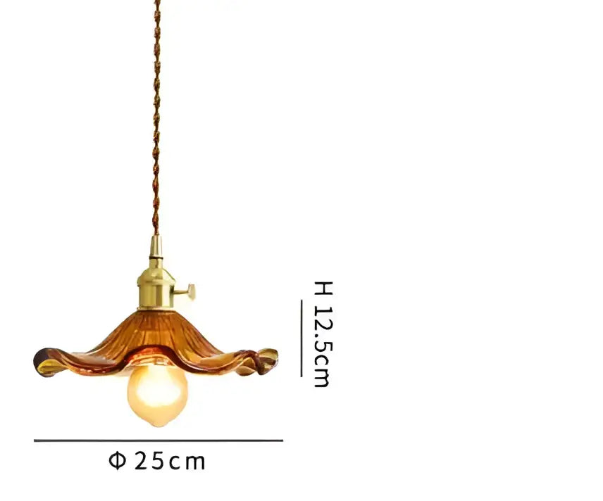 Blue translucent glass pendant lights with brass fixture bedroom