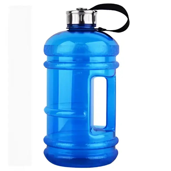 Blue translucent sports water bottle for fitness gym and kitchen