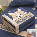 Blue whale best vacation daisy print quilt bedroom blanket