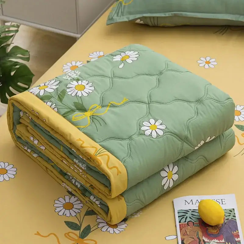 Blue whale best vacation daisy print quilt bedroom blanket