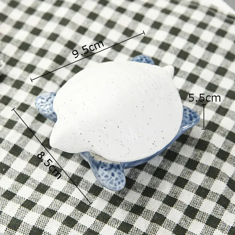 Blue & white ceramic marine life clamshell trays bedroom decor