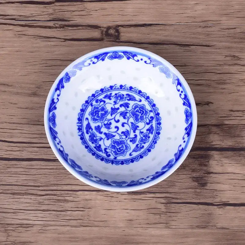 Blue & white porcelain dragon pattern dish set – dining room bowls