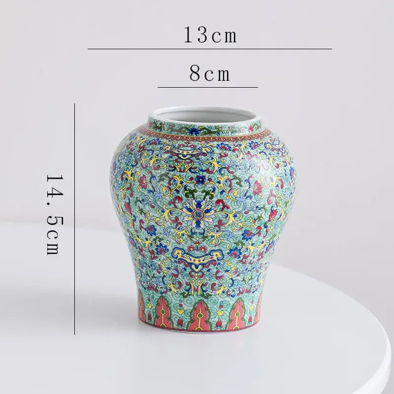 Blue white porcelain floral vase living room ceramic decor