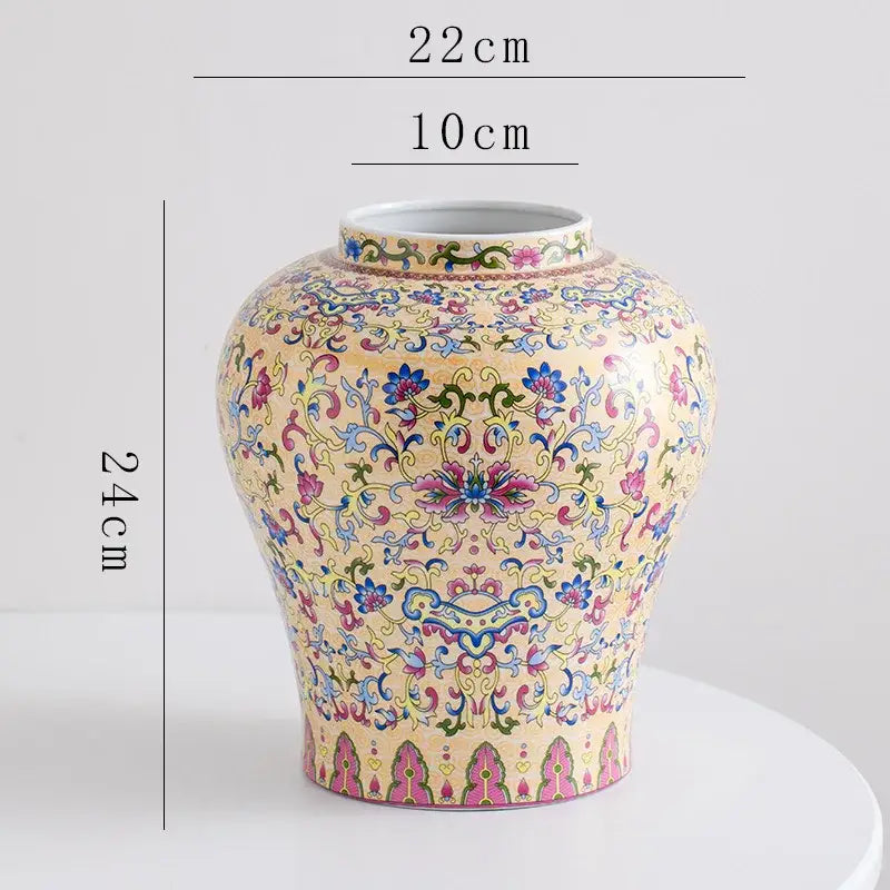Blue white porcelain floral vase living room ceramic decor