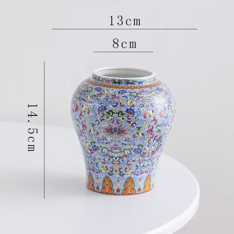 Blue white porcelain floral vase living room ceramic decor