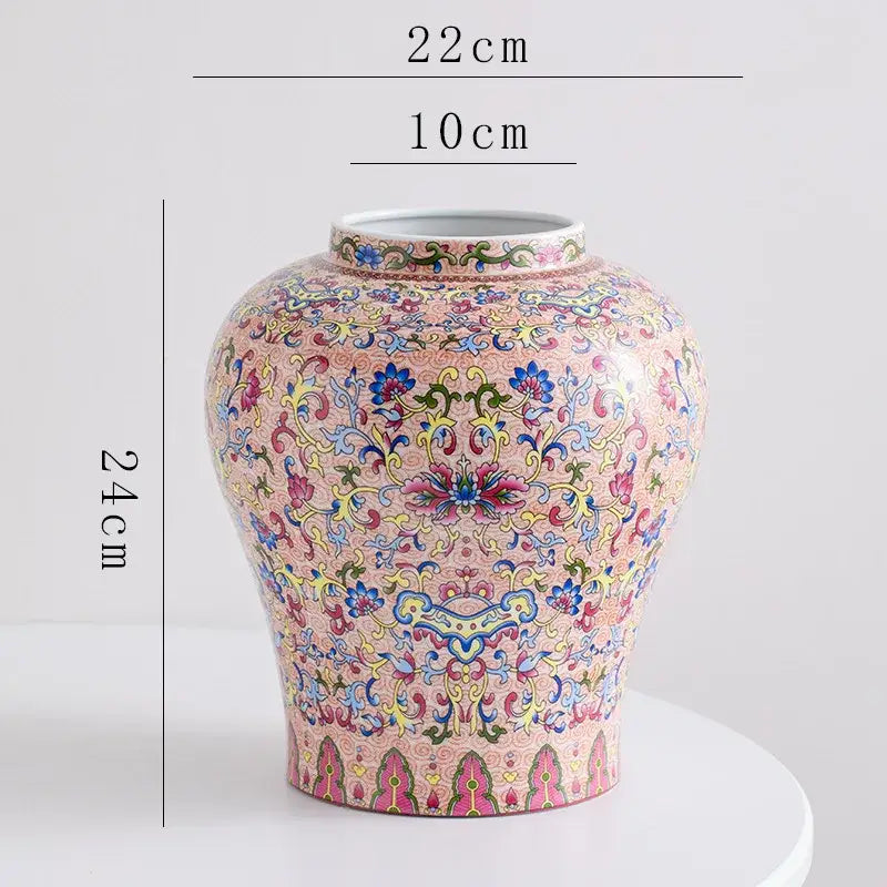 Blue white porcelain floral vase living room ceramic decor