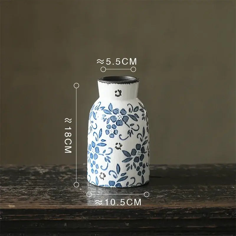 Blue white porcelain vase hydroponic living room ceramic pot