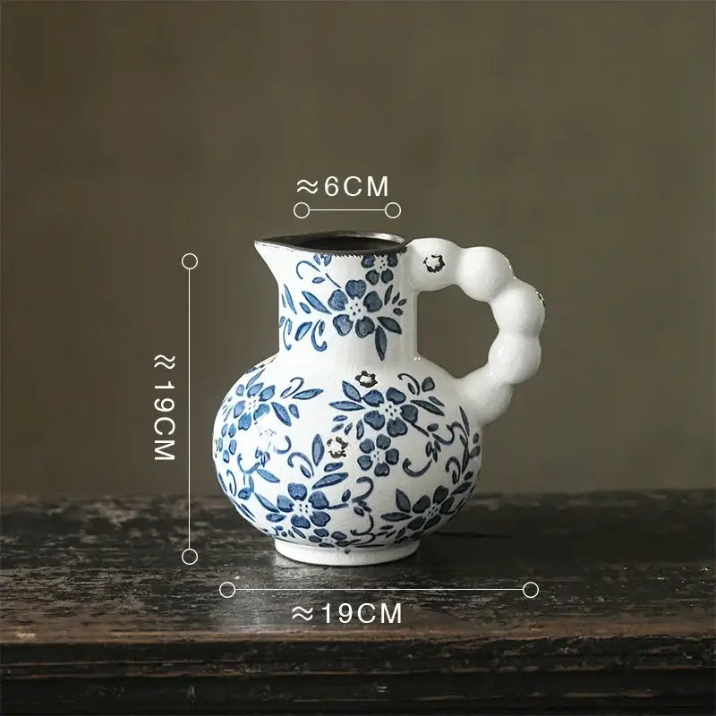Blue white porcelain vase hydroponic living room ceramic pot